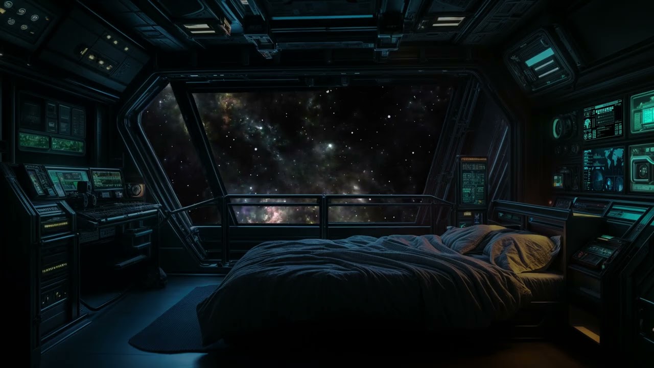 Deep Space Sleep Cabin 🚀🛌 – ASMR White Noise for Deep Sleep 🌌💤