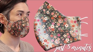 5 MINUTES🔥🔥Simple 3D Mask Sewing Tutorial - Fabric Face Mask DIY at home