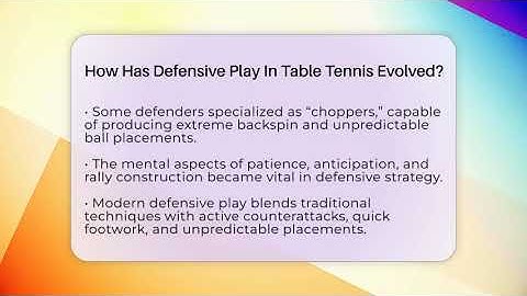 How Has Defensive Play In Table Tennis Evolved? - Ping Pong Prodigy
