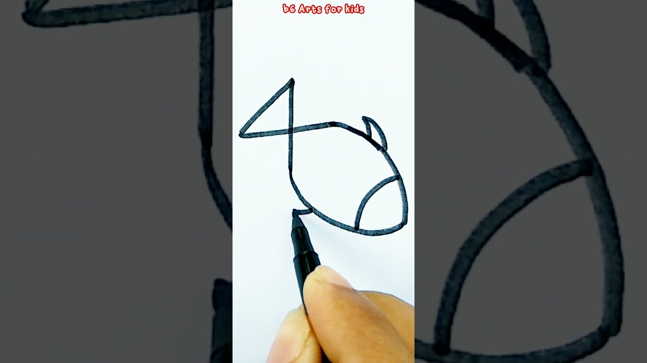 How To Draw A Fish From Number 4 Easy Way Drawing Step By
