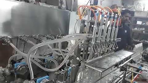 AUTOMATIC LINEAR BOTTLE FILLING MACHINE 30 BOTTLES PER MINUTE WITH PLC HMI