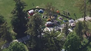 LiveCopter 3 shows pro-Palestinian encampment at UC Davis