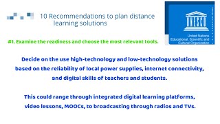 #1. Recommendation - UNESCO DISTANCE LEARNING