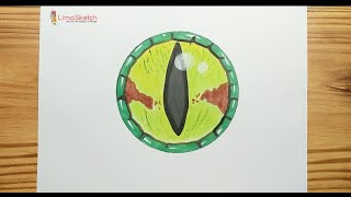 HOW TO DRAWING GREEN PYTHON EYE