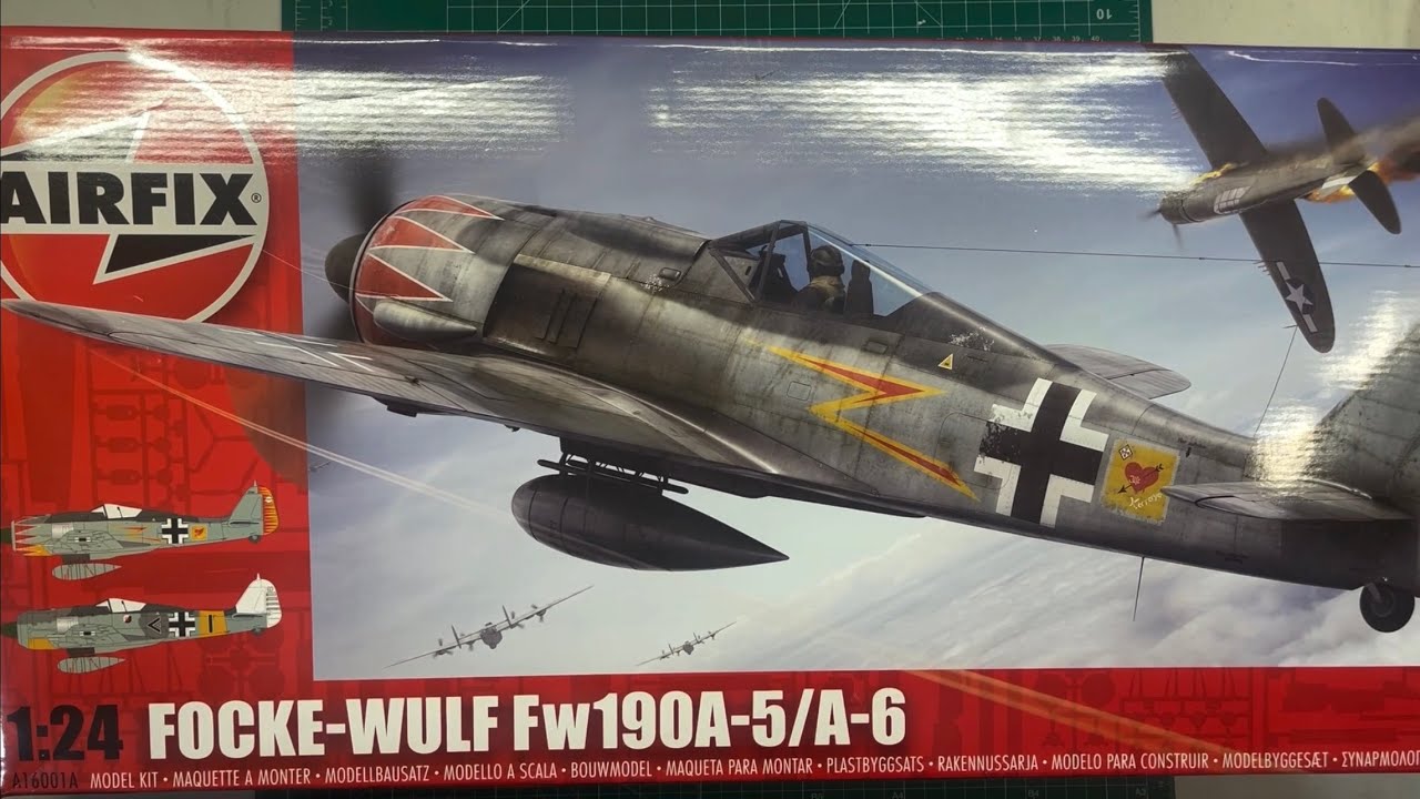AIRFIX1/24 Fw190A-5/A-6 フォッケウルフ 大型精密キット Airfix Focke-Wulf Fw190A-5/A-6 1/24 Scale Model Aircraft - YouTube