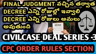 O.S..Suit లో FINAL JUDGEMENT తర్వాత  DECREE &amp; EXECUTION  Rules | CPC SECTIONS Explained 