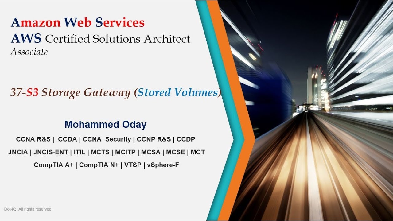 37-AWS CSA S3 Storage Gateway (Stored Volumes) By Eng-Mohammed Oday | Arabic