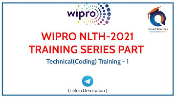 WIPRO NLTH 2021 | Training Series Part-4  Technical( coding ) Training  #wipronlth2021 #nlth