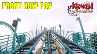 Kraken Unleashed Roller Coaster Front Row POV SeaWorld Orlando | BrandonBlogs