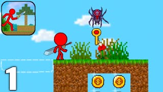 Red Stickman - Animation Parkour Fighter - Gameplay Walkthrough Part 1 All Levels (Android & iOS) screenshot 1