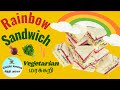 Rainbow Sandwich, Vegetable Sandwich, Sri Lankan Party Sandwich Recipe, Kids sandwich,school snack