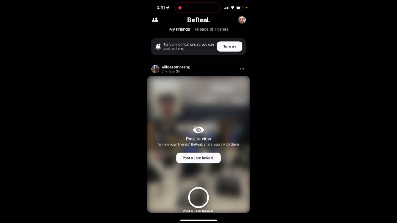 Can you delete friends of friends tab in BeReal?