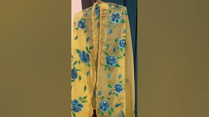 fabric painting on organza 🖌️🖌️🎨/ hand painted suit dupatta