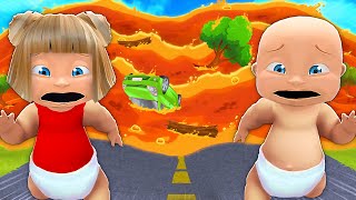 Baby & Girlfriend Survive Crazy Lava Flood!