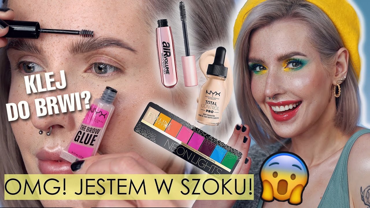 😮DROGERYJNE NOWOŚCI W AKCJI!- Klej do Brwi, Neonowe Cienie, Nowa Formuła Podkładu NYX-Warto?🤔