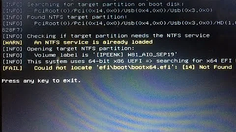 [FAIL] Could not locate 'efi\boot\bootx64.efi' [14] Not Found | Trouble