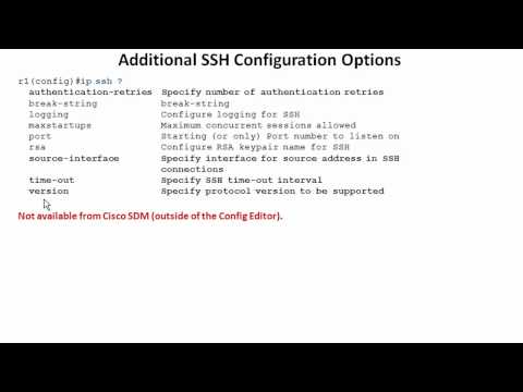 Configuring Secure Shell (SSH) On Cisco Devices with SDM - Part 3