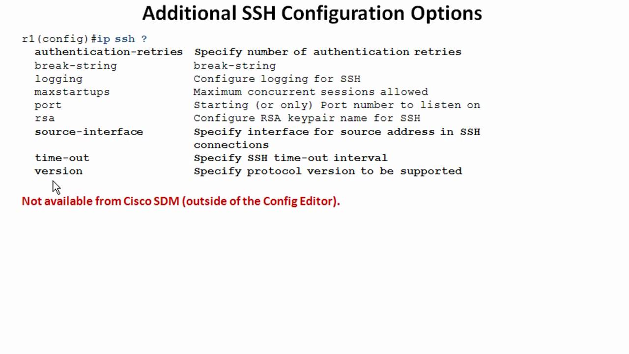 Configuring Secure Shell (SSH) On Cisco Devices with SDM - Part 3 - YouTube