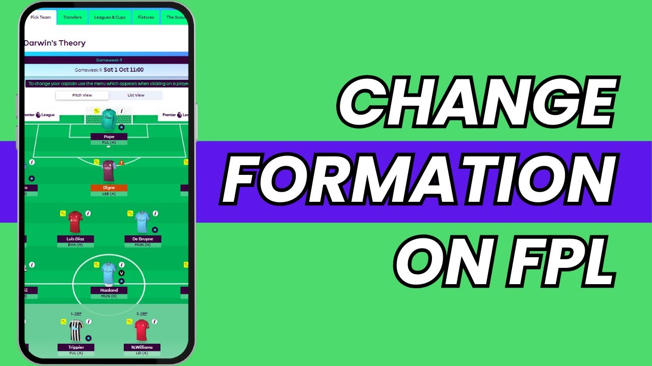 How To Change Formation On Fantasy Premier League (FPL GUIDE)