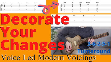 3-6-2-5-1 Turnaround Decoration🎶Voice Leading Harmony🎸Modern Jazz Comping Substitution Rhythm Guitar