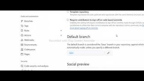 change the default branch in GitHub
