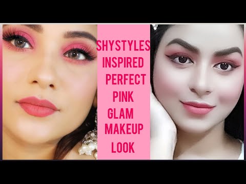 inspired-makeup-look-by-shystyles-||-perfect-pink-glam-||-pink-monotone-look-||-zohrastyles-lookbook