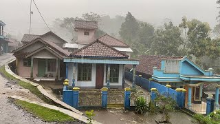 Heavy Rain and Thunder Accompanied by Strong Lightning | Walk on the Mountains of Sadahayu Village