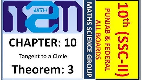 Class 10th maths science group Chapter 10 Theorem 3 PTB