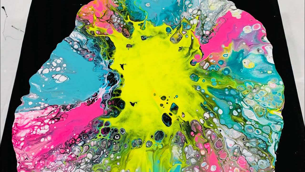 Acrylic Floral pour art with negative space. Abstract art. - YouTube