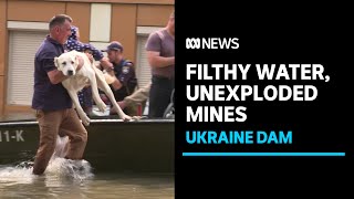 Thousands rescued from dangerous and 'filthy' flood waters in Ukraine | ABC News