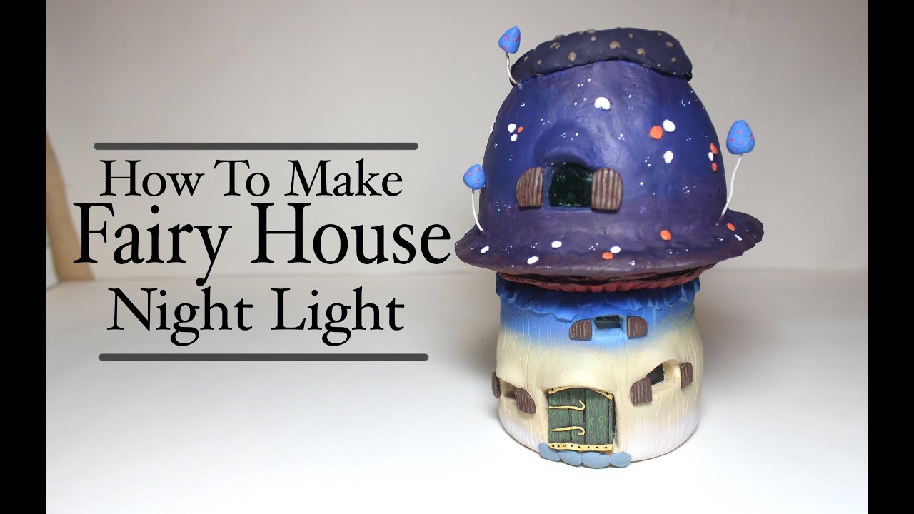 DIY Polymer Clay Fairy House Lantern/Jar Mushroom House Tutorial Craft ...
