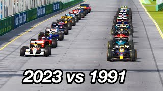 F1 2023 Cars vs F1 1991 Cars - Melbourne Australian GP
