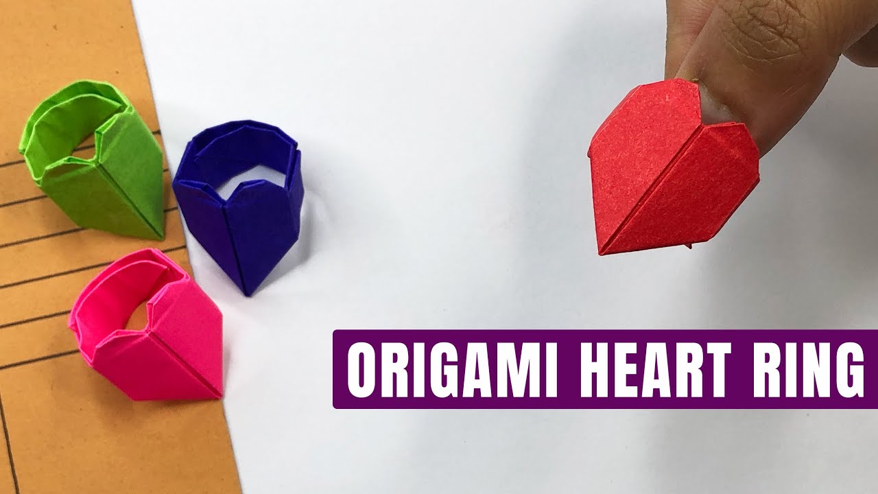 How to Make an Origami Heart Ring for Valentine's Day - Easy Paper ...