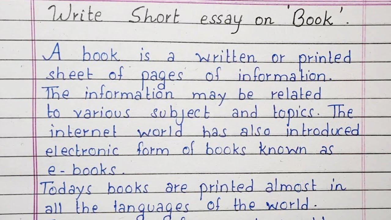 Write a short essay on Books  Essay Writing  English