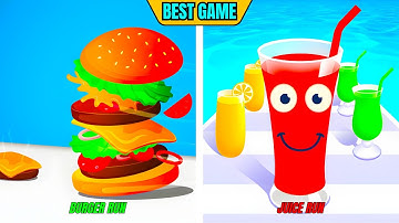 Burger Run VS Juice Run 🔔🍓 Max Level Gameplay Walkthrough Android iOS Update F9C1