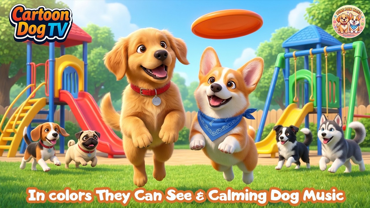 24 Hours Puppy Fun Cartoons 🐶🌈 Colors Dogs Can See | Relaxing