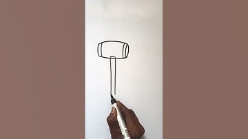 easy drawing of a mallet #ytshorts #art #lineart #drawing #howtodraw #mallet #tools#equipment#artist