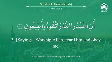 Quran 71 Surah Nooh سورة نوح Sheikh Abdullah Bu'ayjaan With English Translation