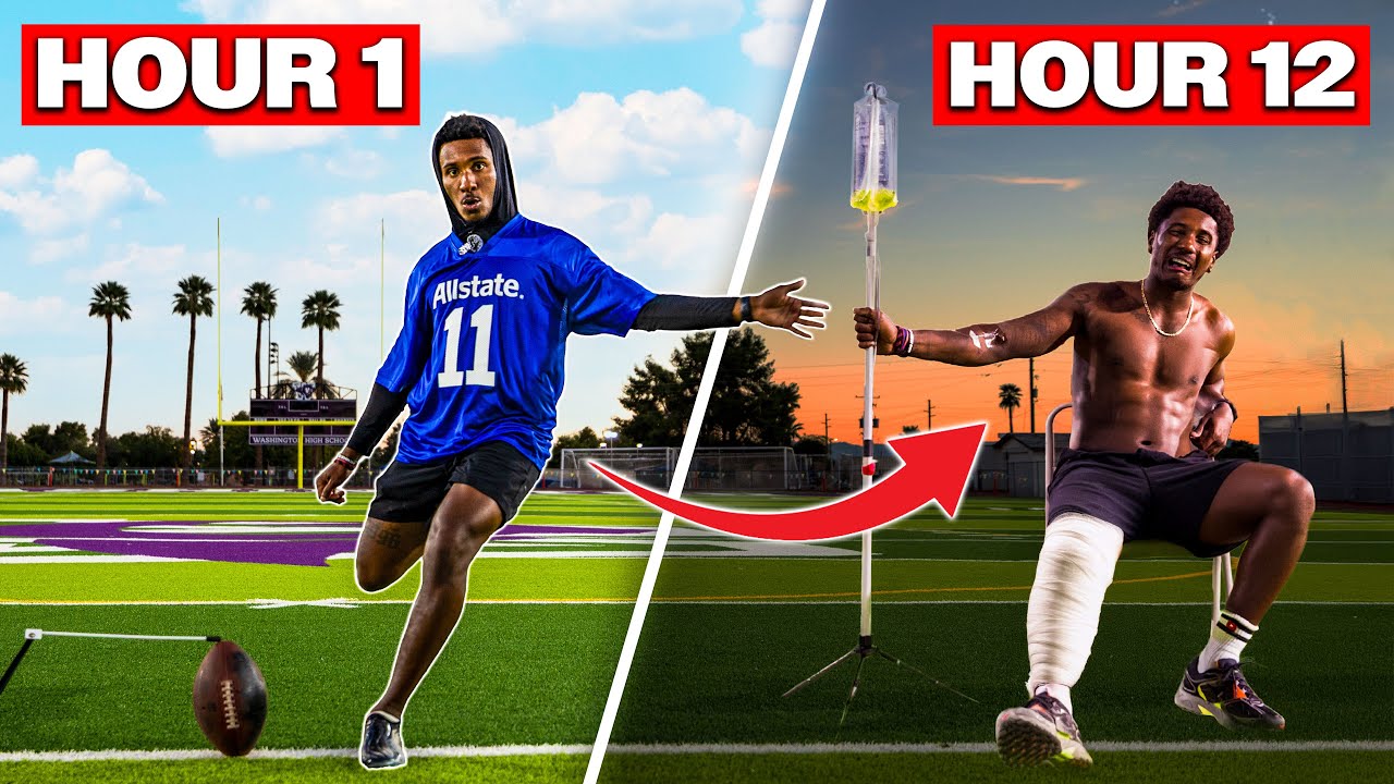 I'm STUCK on This Football Field Until I Break a WORLD RECORD! (1,000 FG's in 24 hrs)