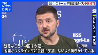 ゼレンスキー大統領が中国を批判　ウクライナ平和会議めぐり「中国が各国に参加しないよう働きかけている」｜TBS NEWS DIG