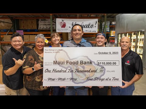 Music & Meals for Maui - Bringing Maui Food Bank the First Check!
