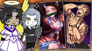 Hazbin Hotel Angels React To Nezuko+Sukuna | Gacha React