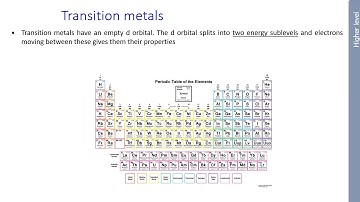 Periodicity   first row transition metals
