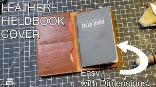 Easy Leather Field Book Cover! W/ Dimensions. #leather #asmr #handmade