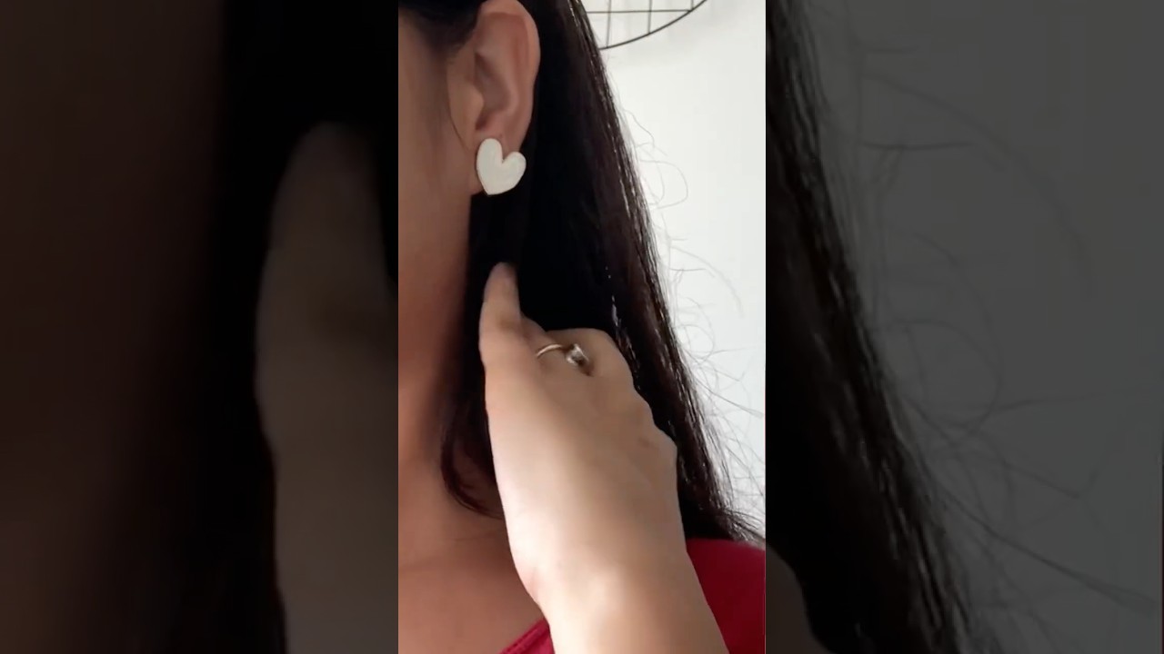 CUTE Little Heart Earrings Ft. Pinterest Style♥️! 