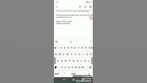 If 3 + k, 18 -k, 5k + 1 are in A.P. then find k | Numbers And Sequences | 10th std maths