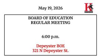 May 19, 2026 BOE Regular Meeting - Audio stream