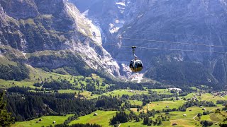 Beautiful View | Cable Car Moving in Grindelwald Alps Switzerland