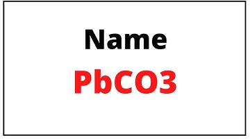 How to write name for PbCO3 || PbCO3 name