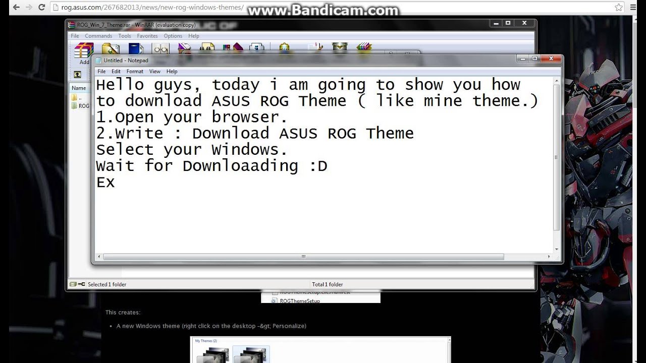 How to download ASUS ROG theme ( w7 )